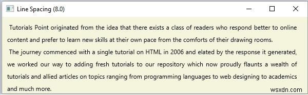 จะปรับระยะห่างบรรทัดในโหนดข้อความใน JavaFX ได้อย่างไร? 