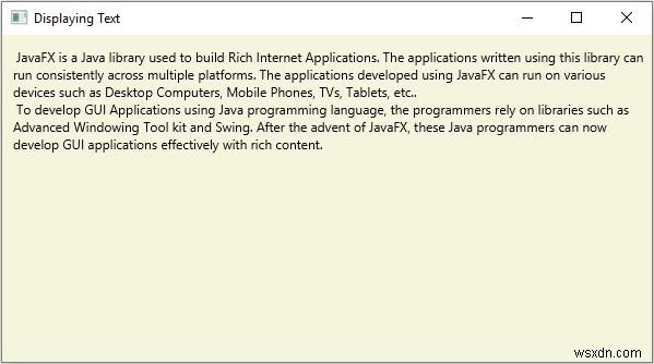 จะสร้างโหนดข้อความใน JavaFX ได้อย่างไร? 