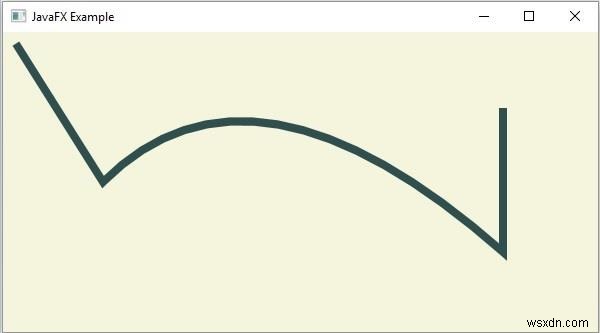 จะสร้างเส้นโค้งกำลังสองขององค์ประกอบพาธใน JavaFX ได้อย่างไร? 