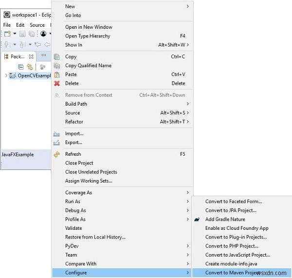 วิธีการตั้งค่า OpenCV Java ด้วย eclipse 