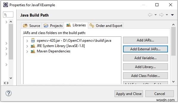 วิธีการตั้งค่า OpenCV Java ด้วย eclipse 