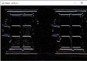ตัวอย่าง Java ที่สาธิตการตรวจจับขอบ Sobel ใน OpenCV 