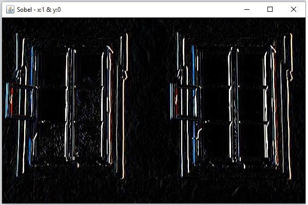 ตัวอย่าง Java ที่สาธิตการตรวจจับขอบ Sobel ใน OpenCV 