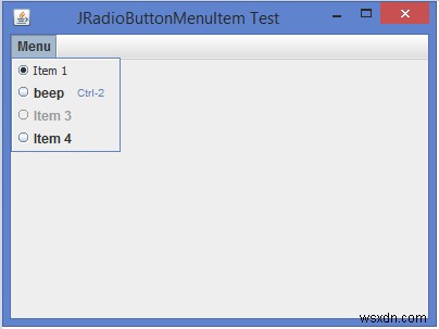 จะแสดง JRadioButtonMenuItem ใน Java ได้อย่างไร? 