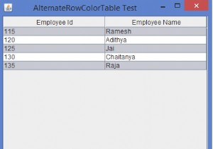 จะตั้งค่าสีเป็นแถวอื่นของ JTable ใน Java ได้อย่างไร? 