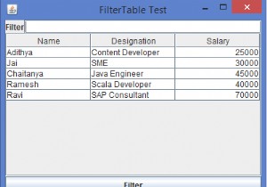 เราจะกรอง JTable ใน Java ได้อย่างไร 