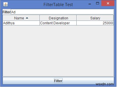 เราจะกรอง JTable ใน Java ได้อย่างไร 