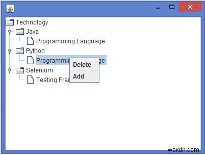 วิธีการใช้เมาส์คลิกขวาบนแต่ละโหนดของ JTree ใน Java? 