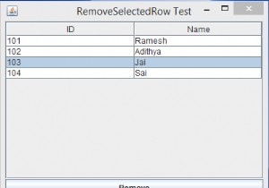เราจะลบแถวที่เลือกออกจาก JTable ใน Java ได้อย่างไร 