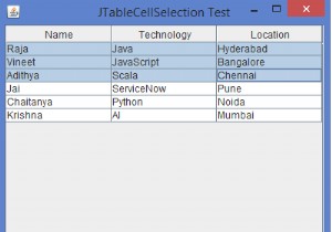 จะเลือกเซลล์ต่าง ๆ ของ JTable โดยทางโปรแกรมใน Java ได้อย่างไร 
