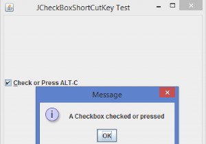 วิธีการตั้งค่าปุ่มลัดเป็น JCheckBox ใน Java? 