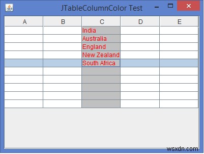 เราจะตั้งค่าสีพื้นหลัง/พื้นหน้าสำหรับแต่ละคอลัมน์ของ JTable ใน Java ได้อย่างไร 