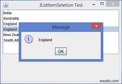 จะแสดงค่าเมื่อเลือกรายการ JList ใน Java ได้อย่างไร? 