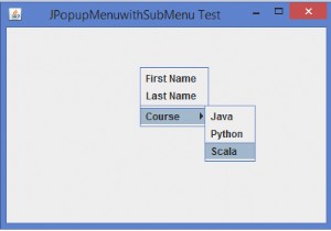 เราจะสร้าง JPopupMenu ด้วยเมนูย่อยใน Java ได้อย่างไร? 