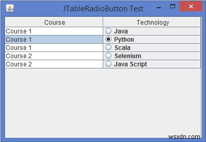 เราจะเพิ่ม/แทรก JRadioButton ลงในเซลล์ JTable ใน Java ได้อย่างไร 