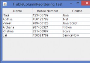 เราจะป้องกันการเรียงลำดับคอลัมน์ใหม่ของ JTable ใน Java ได้อย่างไร 