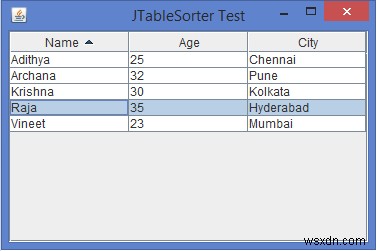 เราจะจัดเรียง JTable บนคอลัมน์เฉพาะใน Java ได้อย่างไร 