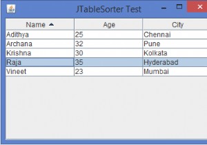 เราจะจัดเรียง JTable บนคอลัมน์เฉพาะใน Java ได้อย่างไร 