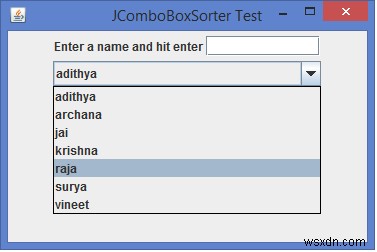 เราจะเรียงลำดับรายการของ JComboBox ใน Java ได้อย่างไร 