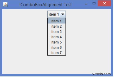 จะจัดตำแหน่งรายการของ JComboBox ใน Java ให้อยู่ตรงกลางได้อย่างไร 