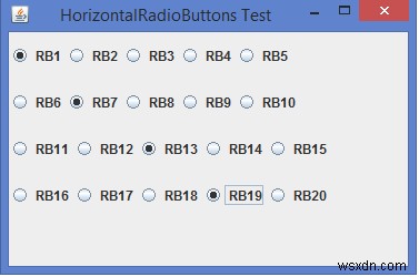 เราจะจัดแนว JRadioButtons ในแนวนอนใน Java ได้อย่างไร 