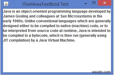 จะแสดงข้อความตัวหนาภายใน JTextArea ใน Java ได้อย่างไร? 
