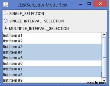 โหมดการเลือกสำหรับ JList ใน Java มีกี่ประเภท 