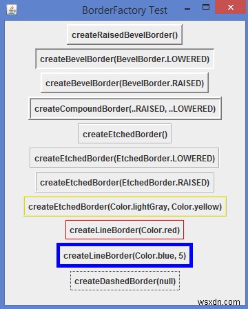 เราจะนำเส้นขอบต่าง ๆ ไปใช้โดยใช้ BorderFactory ใน Java ได้อย่างไร 