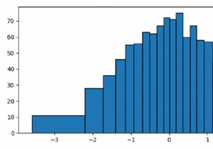จะสร้างฮิสโตแกรมด้วยถังขยะที่มีพื้นที่เท่ากันใน Matplotlib ได้อย่างไร? 