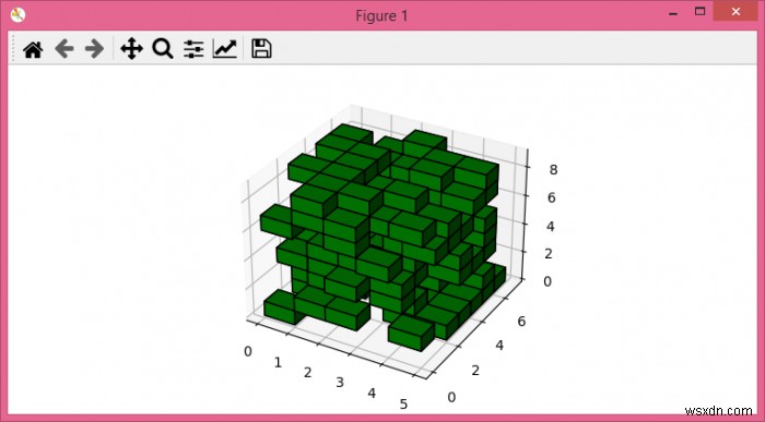 แทน voxels ด้วย matplotlib 