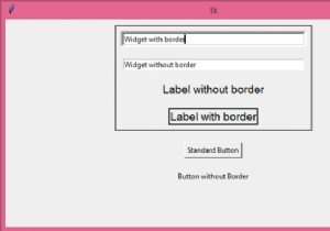 จะกำจัดขอบวิดเจ็ตใน Tkinter ได้อย่างไร? 