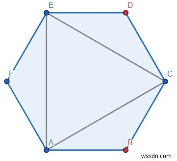 โปรแกรมนับจำนวนสามเหลี่ยมหน้าจั่วจากจุดยอดสีปกติรูปหลายเหลี่ยมใน Python 