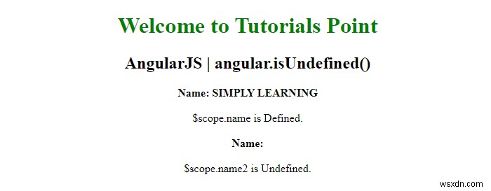 AngularJS – isUndefined() วิธีการ 
