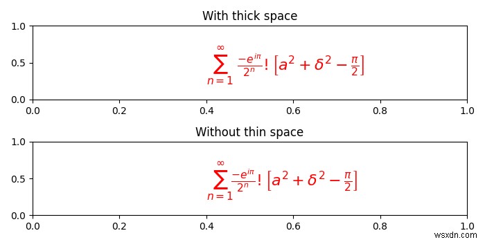 จะลบพื้นที่สุ่มที่ไม่ต้องการในคณิตศาสตร์สไตล์ LaTeX ในพล็อต matplotlib ได้อย่างไร 