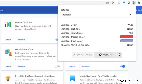 วิธีปรับแต่งแถบเลื่อนใน Google Chrome ด้วยแถบเลื่อนแบบกำหนดเอง 