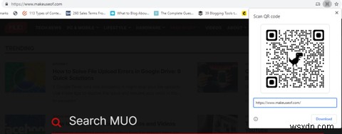วิธีสร้างรหัส QR สำหรับหน้าเว็บใน Chrome