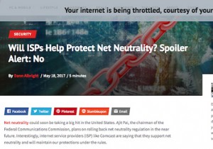 สัมผัสประสบการณ์ที่เลวร้ายของเว็บหากปราศจากความเป็นกลางสุทธิ