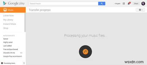 ใช้เบราว์เซอร์ของคุณเพื่ออัปโหลดไปยัง Google Play Music 