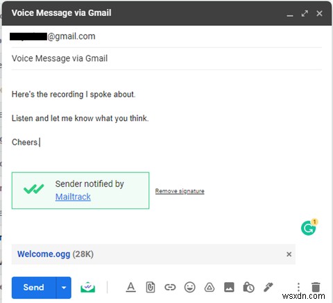 วิธีส่งข้อความเสียงใน Gmail 