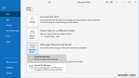 วิธีเรียกคืนอีเมลที่ส่งใน Outlook 