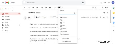 วิธีสร้างโฟลเดอร์ใน Gmail 