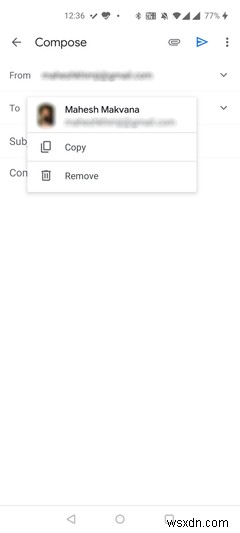 คุณสามารถคัดลอกที่อยู่อีเมลได้อย่างสะดวกใน Gmail สำหรับ Android 