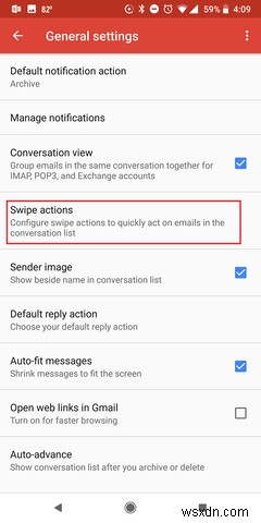 วิธีปรับแต่งหรือปิดใช้งาน Gmail Swipe Gestures บน Android 