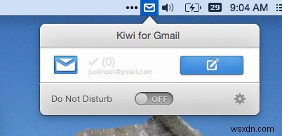 กีวีคือ Gmail สำหรับ Mac 