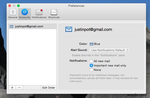 กีวีคือ Gmail สำหรับ Mac 