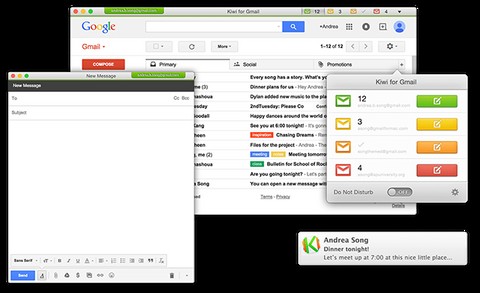 กีวีคือ Gmail สำหรับ Mac 
