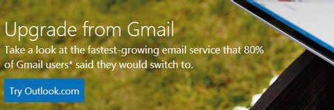 Microsoft มุ่งหวังที่จะดึงดูดผู้ใช้ Gmail ด้วยเว็บไซต์เปรียบเทียบแบบไม่ชัดเจน