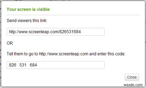 แชร์หน้าจอของคุณกับทุกคนโดยใช้ Screenleap สำหรับ Gmail หรือ Chrome 