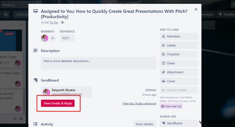 SendBoard ทำให้การส่งอีเมลเป็นเรื่องง่ายบน Trello . ได้อย่างไร 