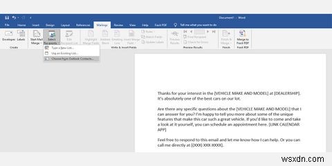 วิธีการทำ Mail Merge ใน Word 